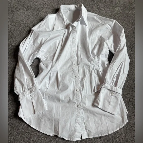 Blackmilk Clothing Gothic Romance Cinched Waist Button Up Shirt - Picture 7 of 10